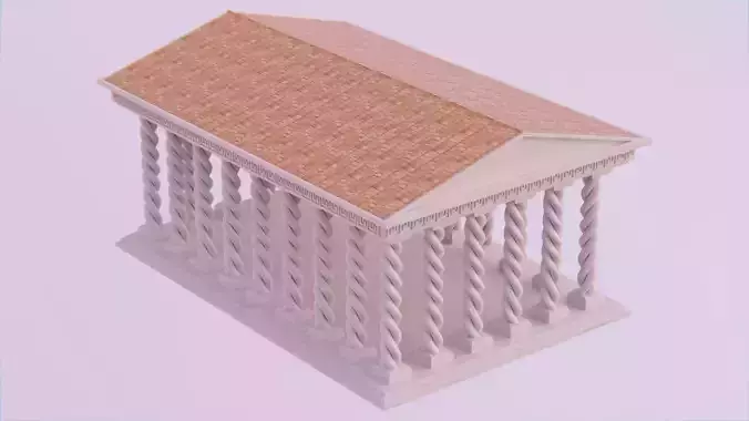Greek Temple Low-poly 3D model