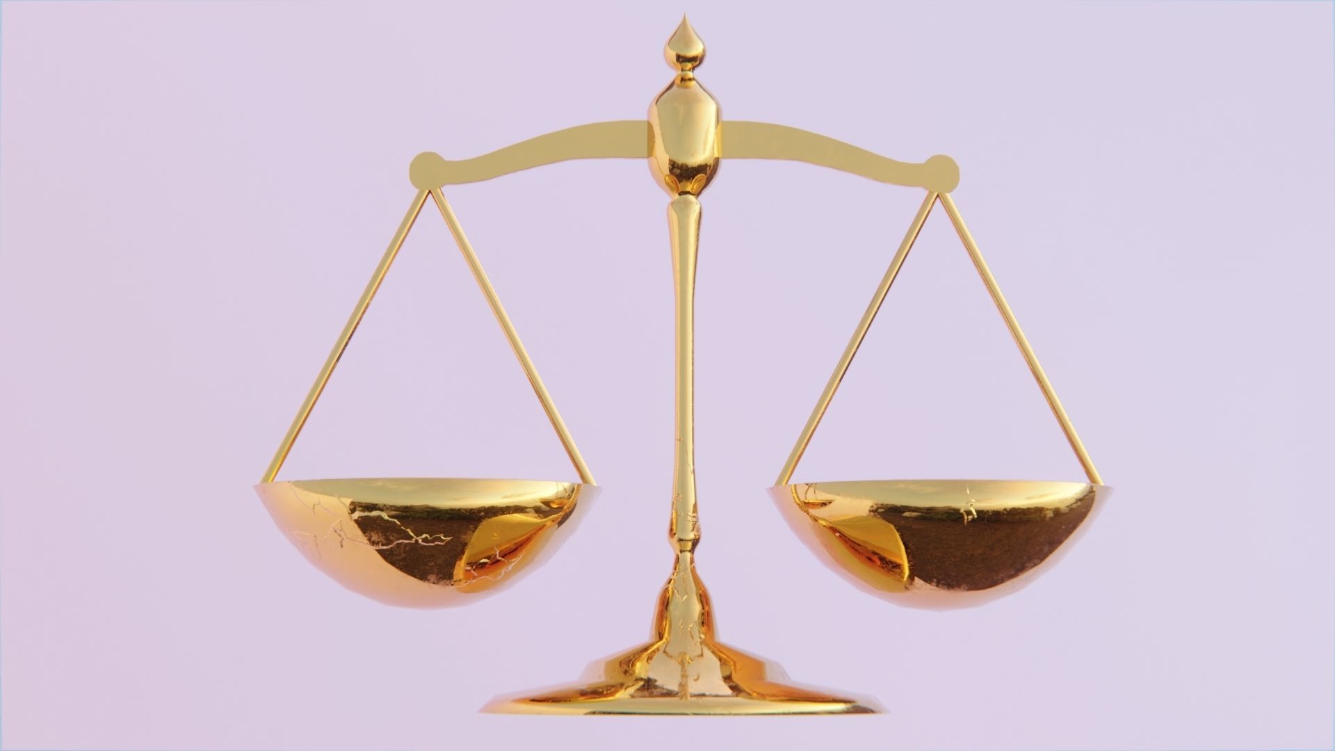 Gold Balance Scale Low-poly 3D model_1