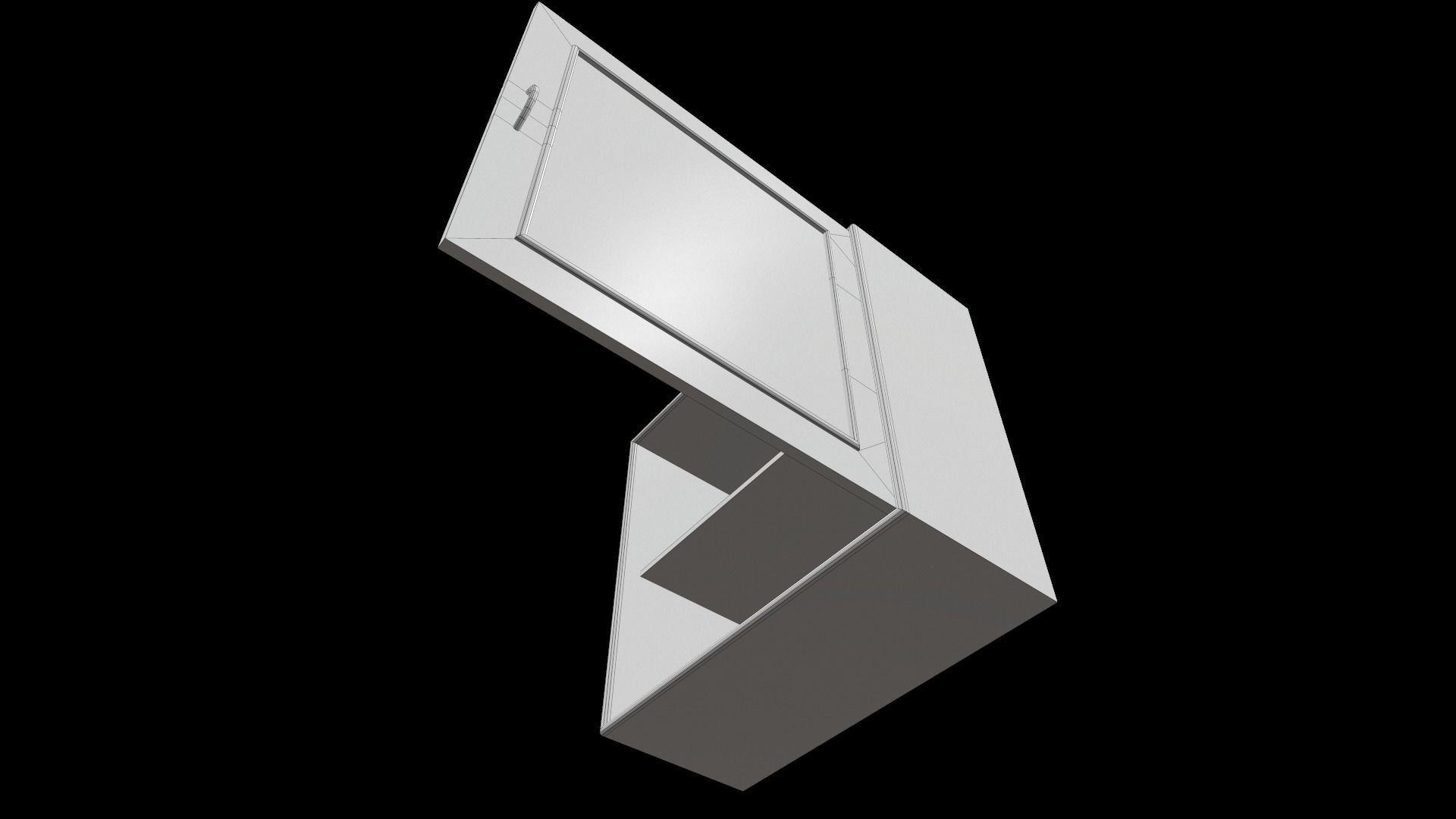 Cabinet empty Low-poly 3D model_13