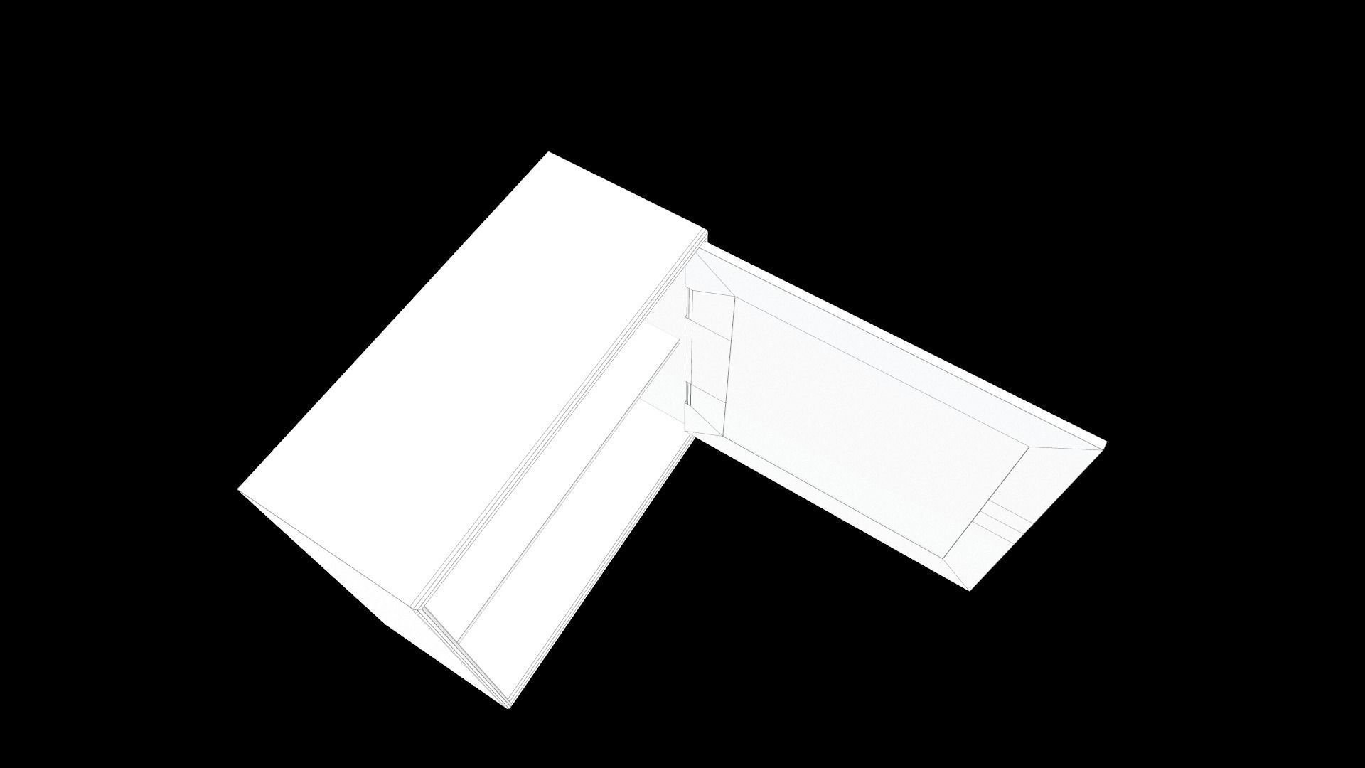 Cabinet empty Low-poly 3D model_15