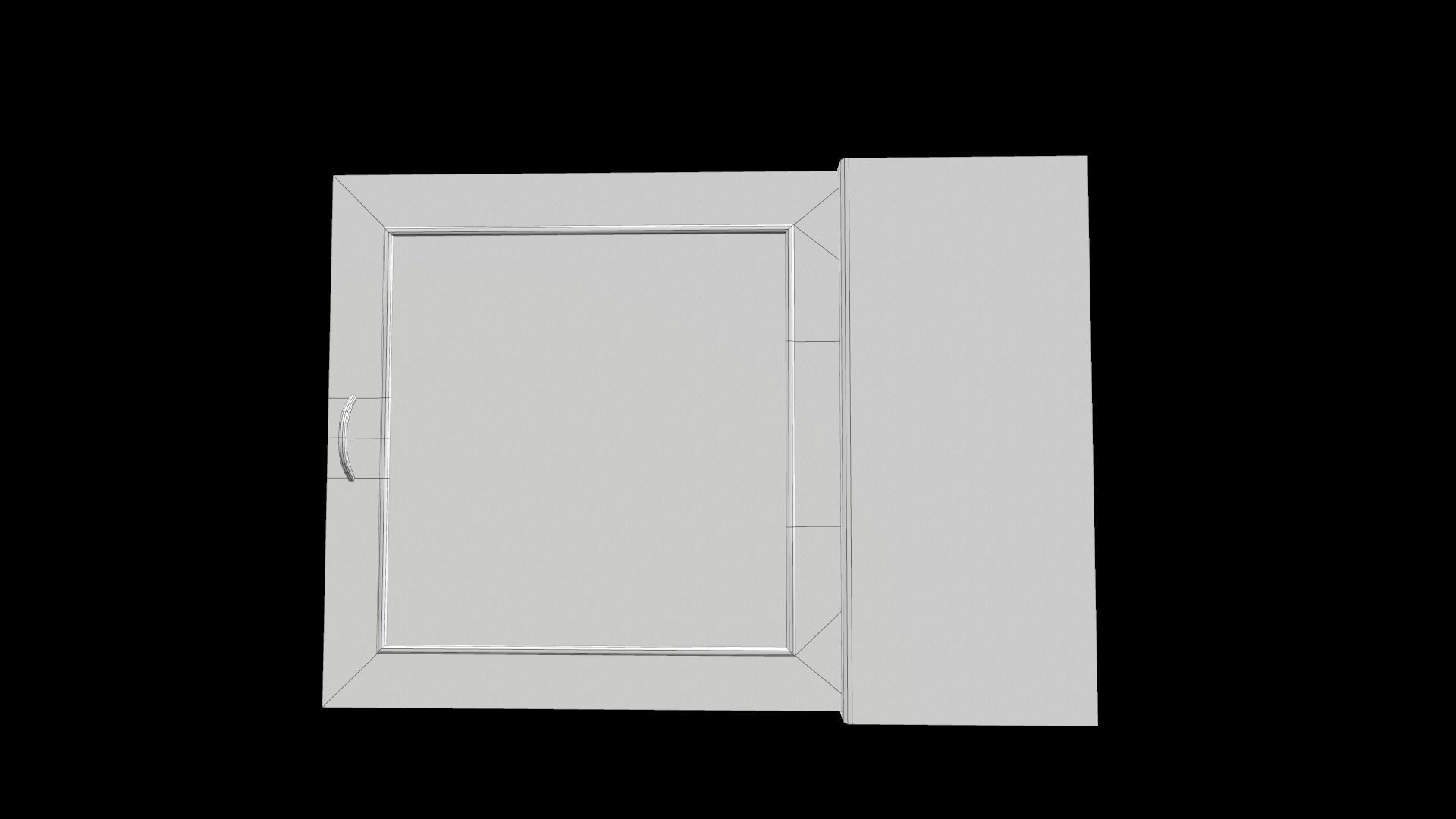 Cabinet empty Low-poly 3D model_12