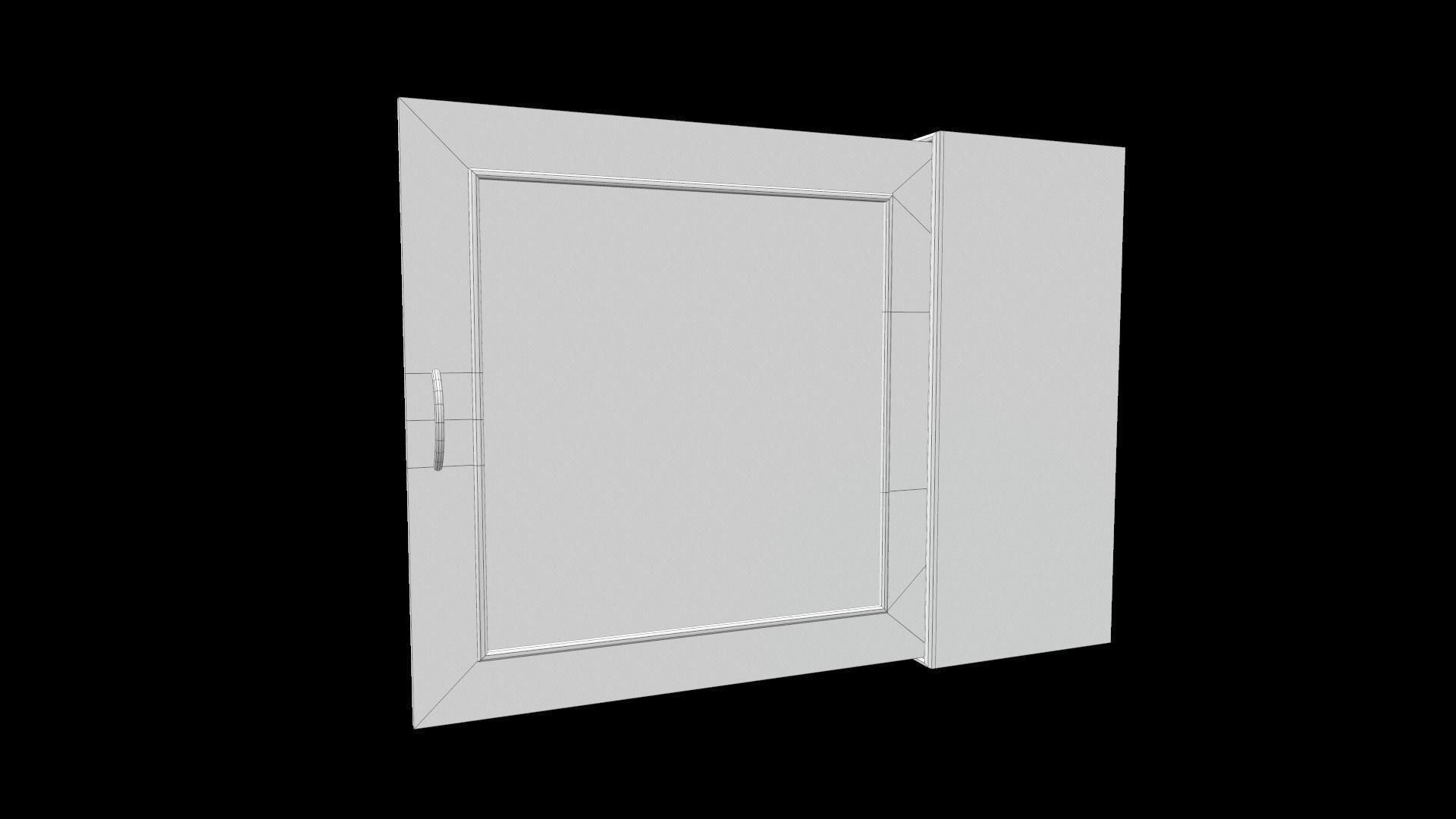 Cabinet empty Low-poly 3D model_10