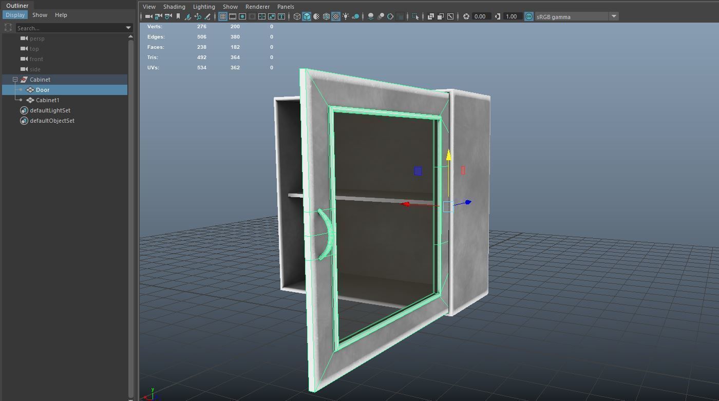 Cabinet empty Low-poly 3D model_6