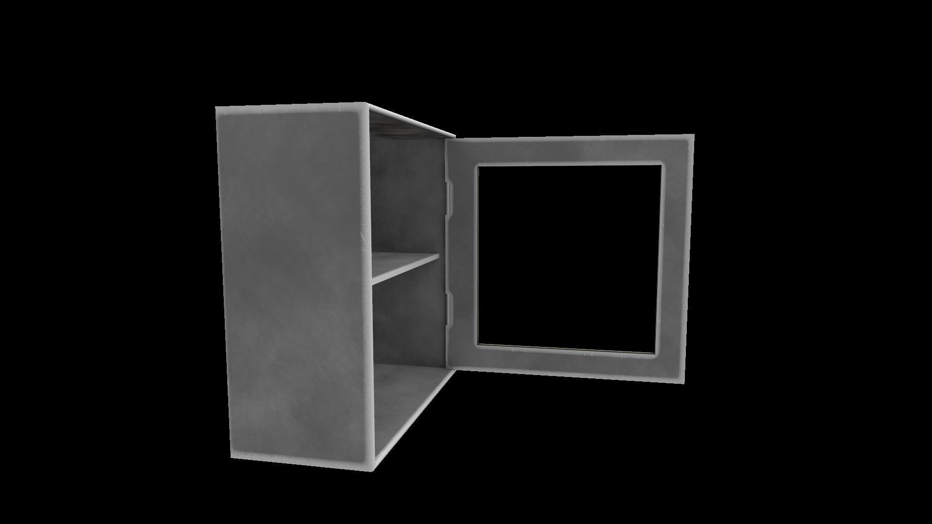 Cabinet empty Low-poly 3D model_2