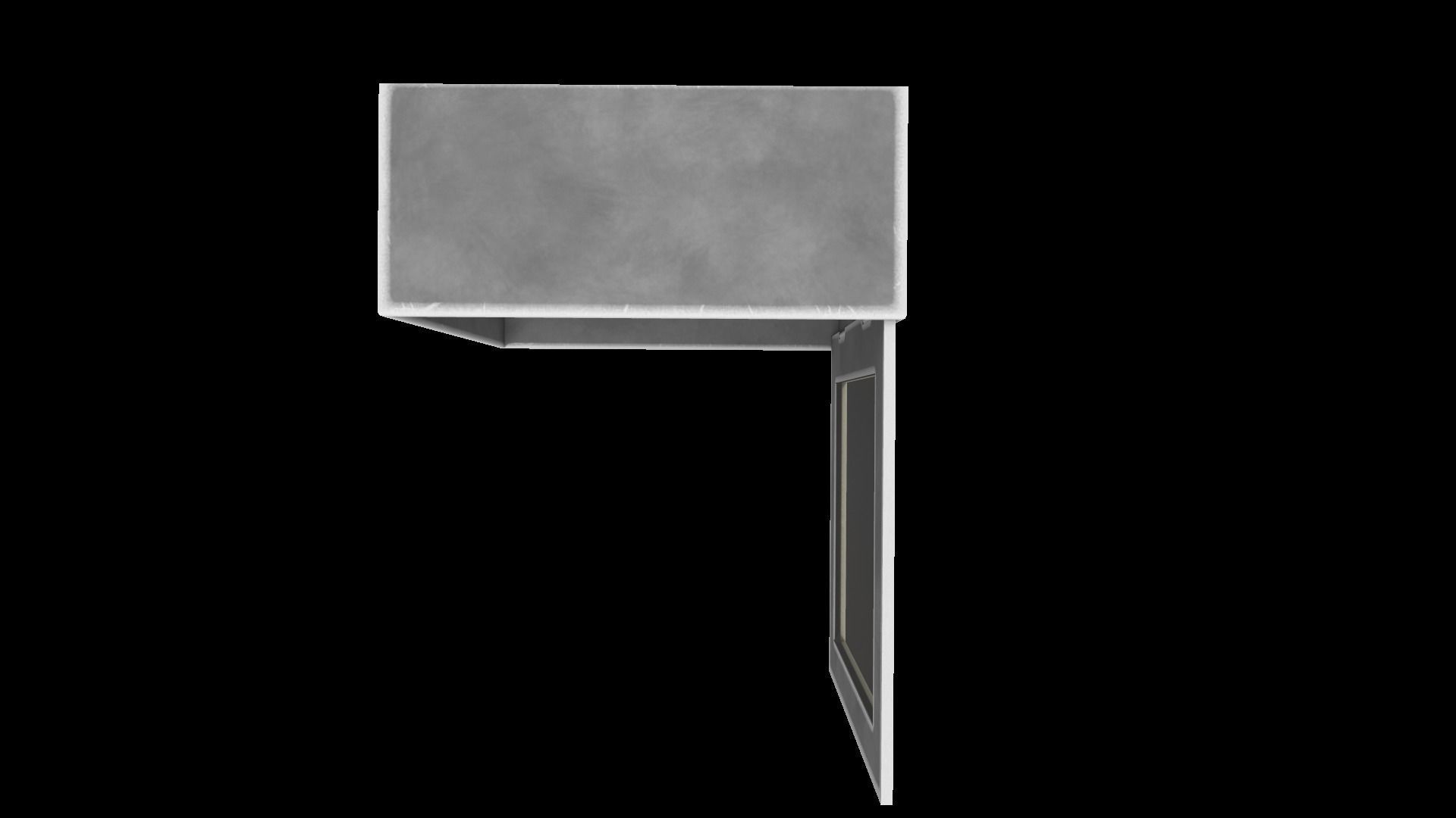 Cabinet empty Low-poly 3D model_8