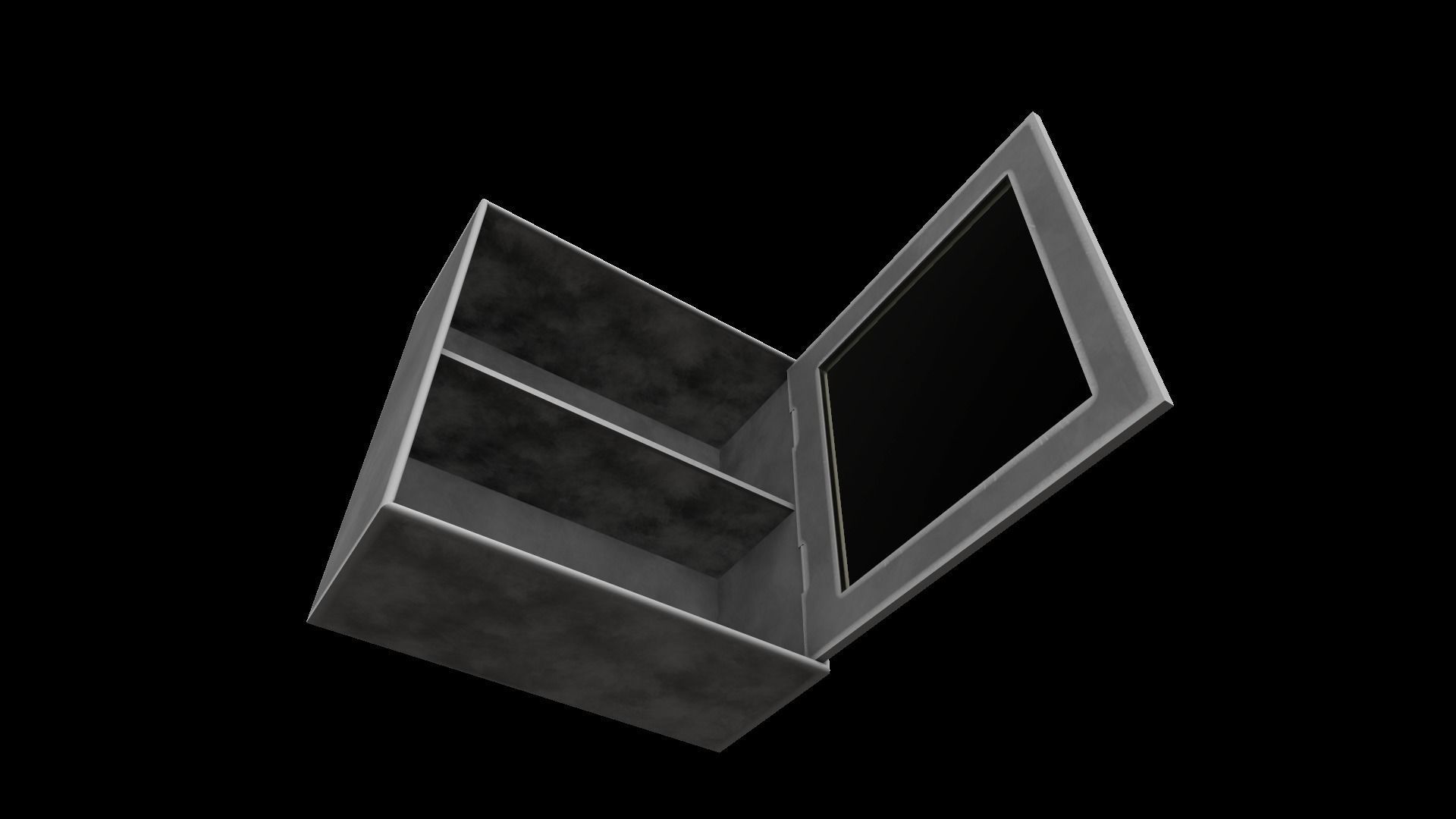 Cabinet empty Low-poly 3D model_7