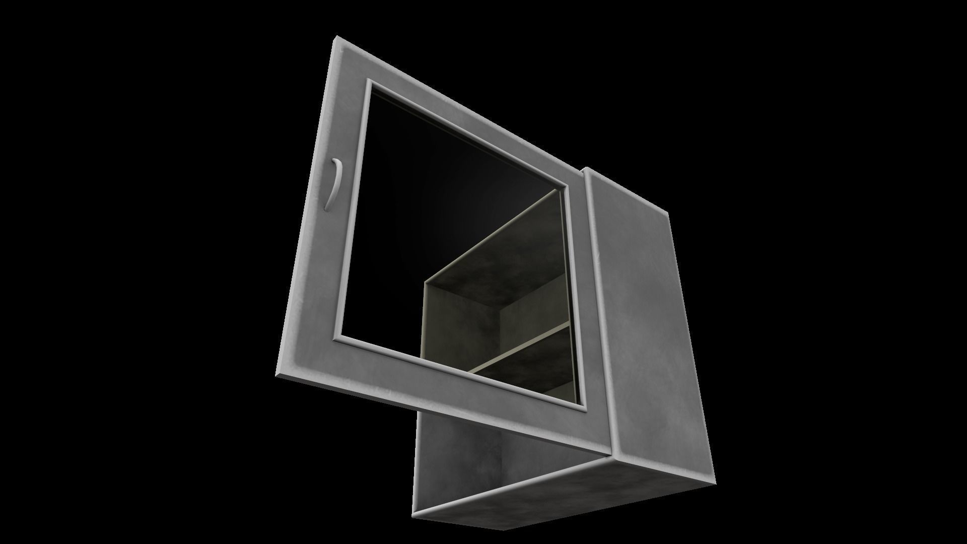 Cabinet empty Low-poly 3D model_3