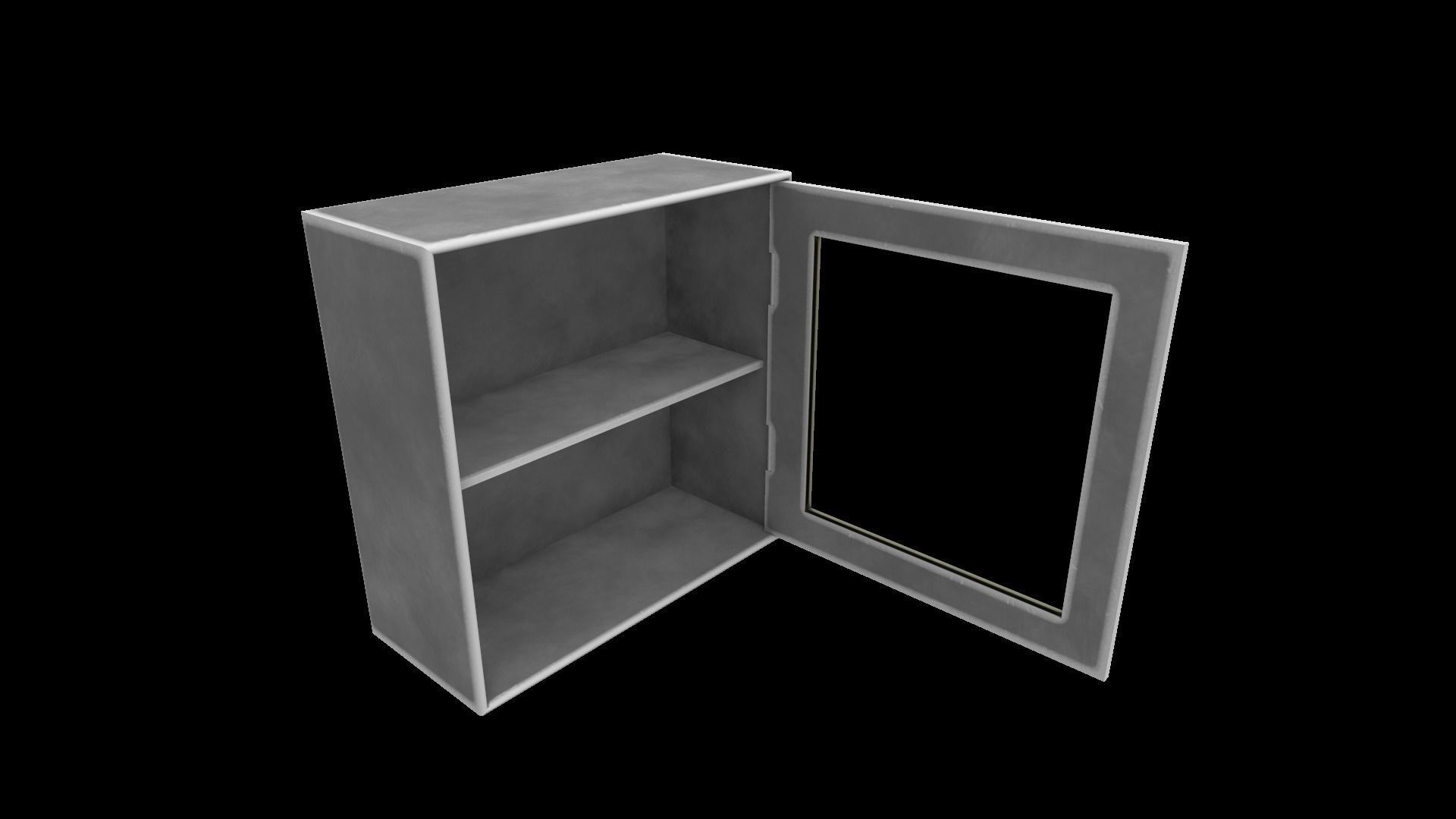 Cabinet empty Low-poly 3D model_9