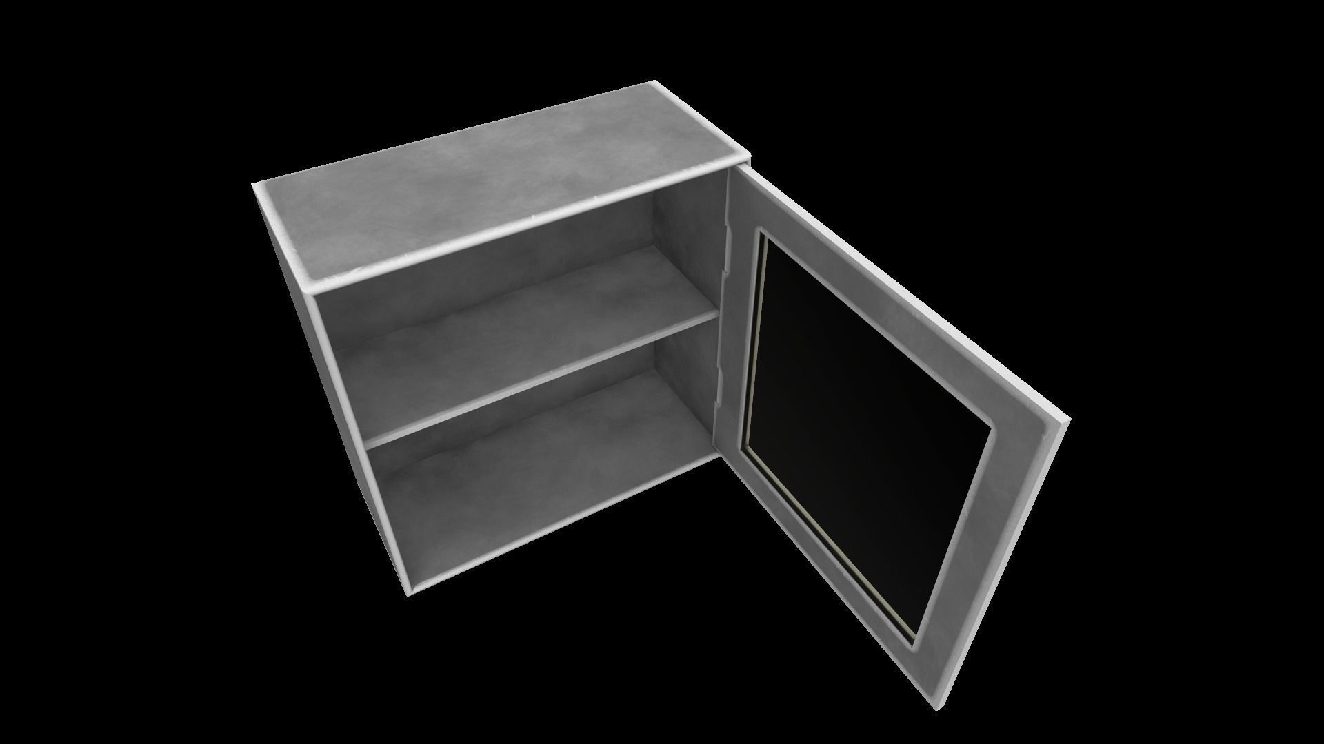 Cabinet empty Low-poly 3D model_5