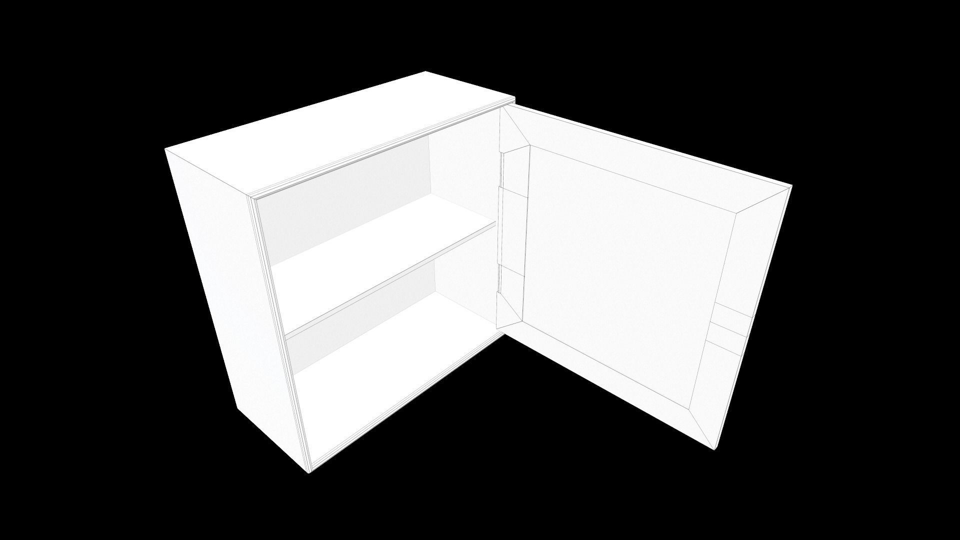 Cabinet empty Low-poly 3D model_11