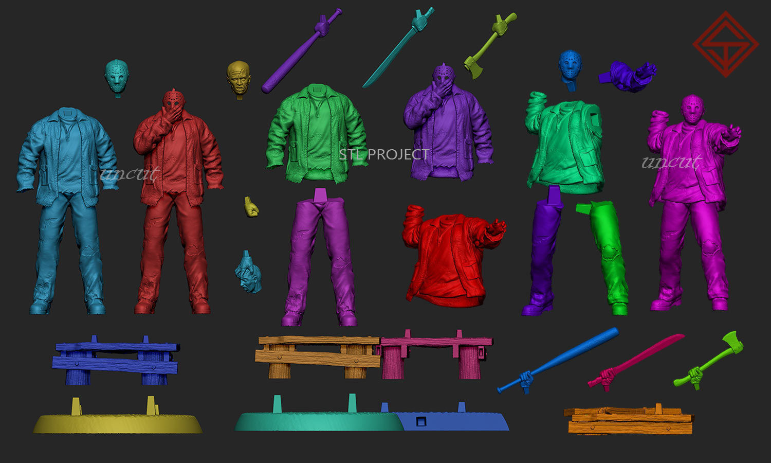 Jason friday person action figure 3D print model_5