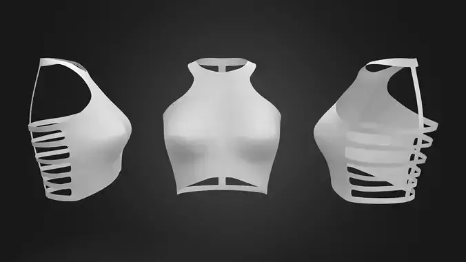 Cutout Back Simple Top Low-poly 3D model