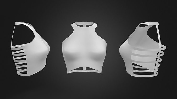 Cutout Back Simple Top Low-poly 3D model