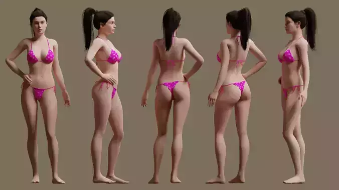 Rigged Clothed Woman 03 - with inner wears