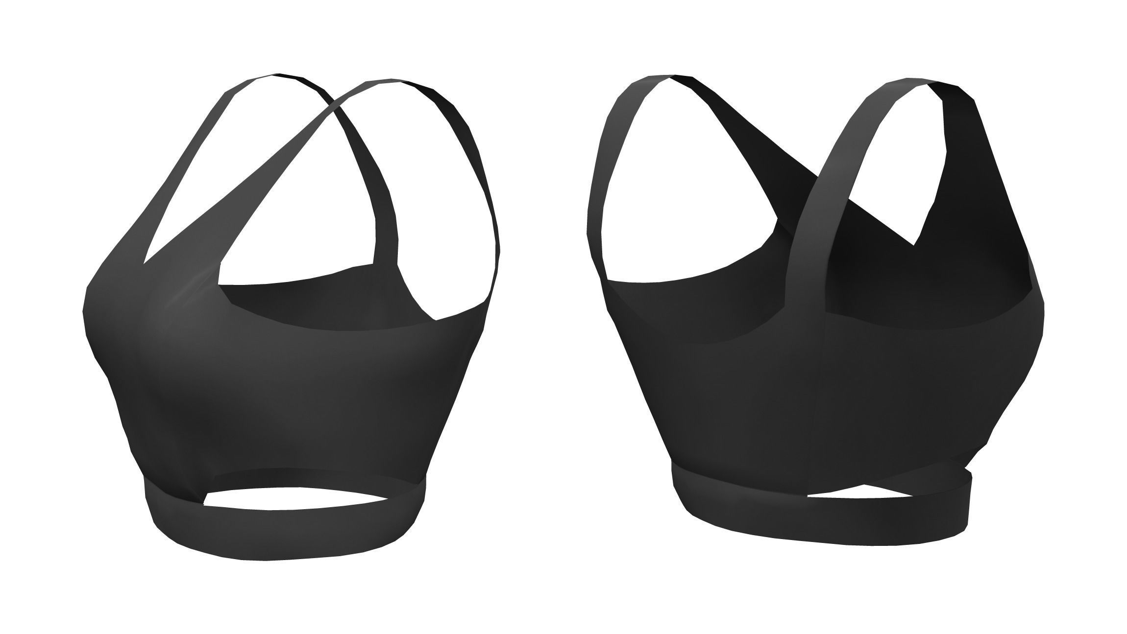 Female Strap Top V1 Low-poly 3D model_3