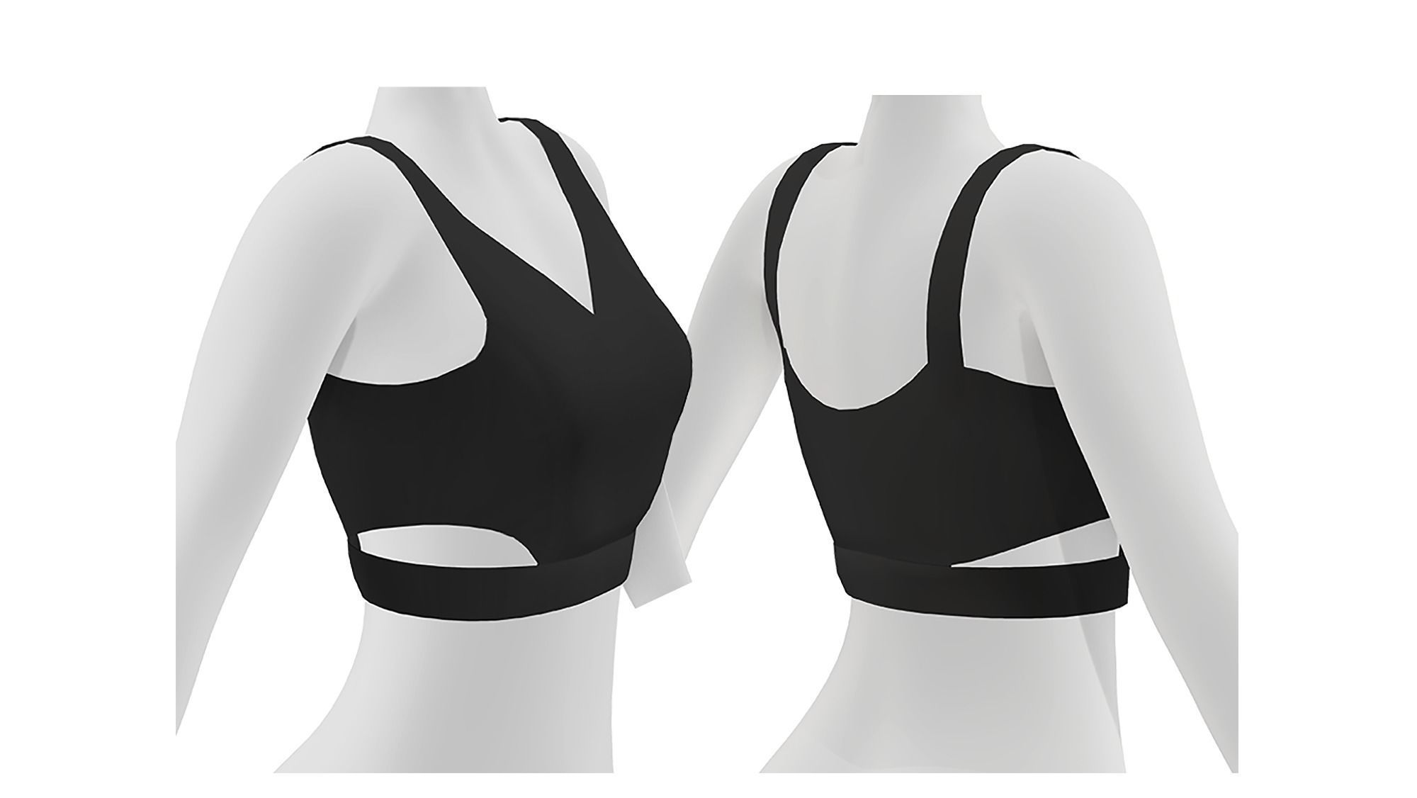 Female Strap Top V1 Low-poly 3D model_2