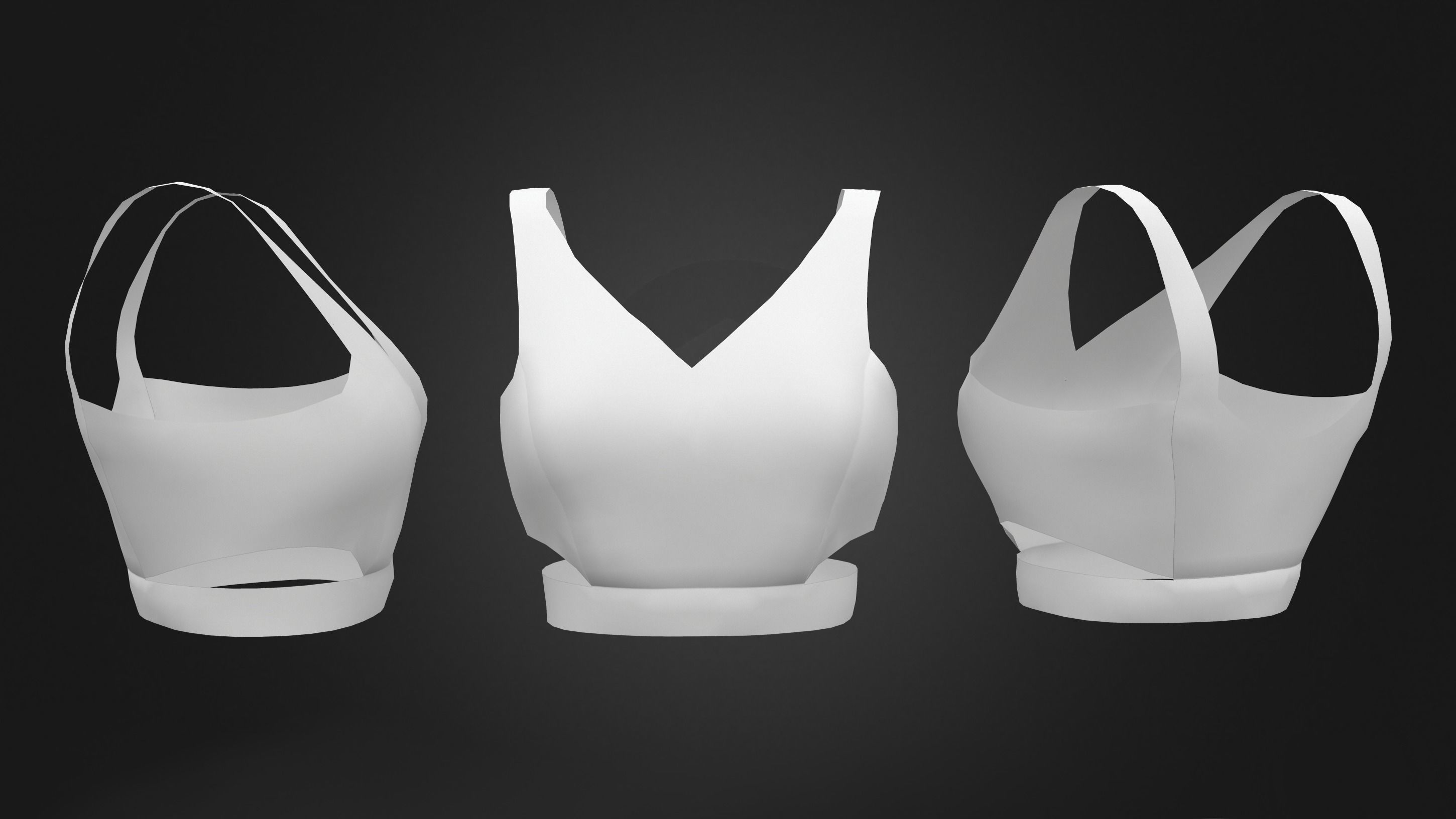 Female Strap Top V1 Low-poly 3D model_5