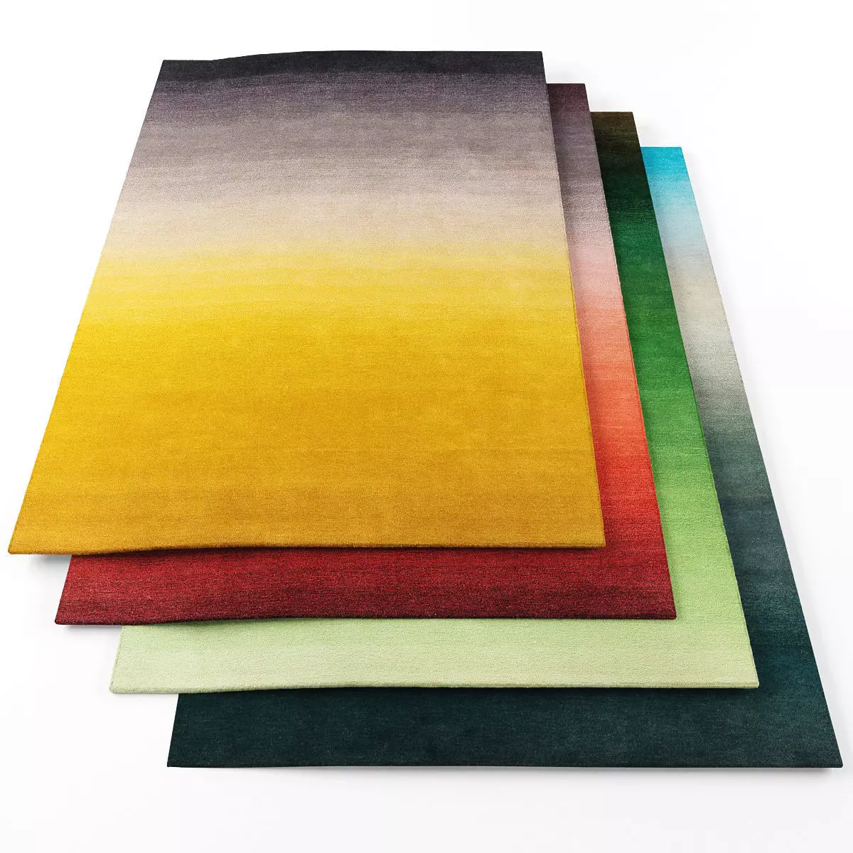 Rugs-1236 four colorful rugs Low-poly 3D model_0