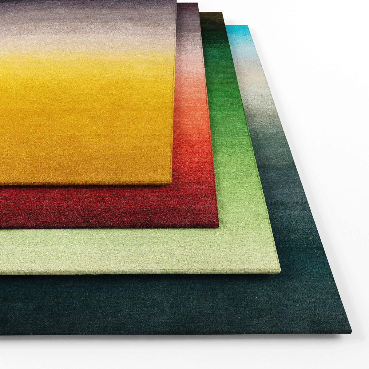 Rugs-1236 four colorful rugs Low-poly 3D model_1