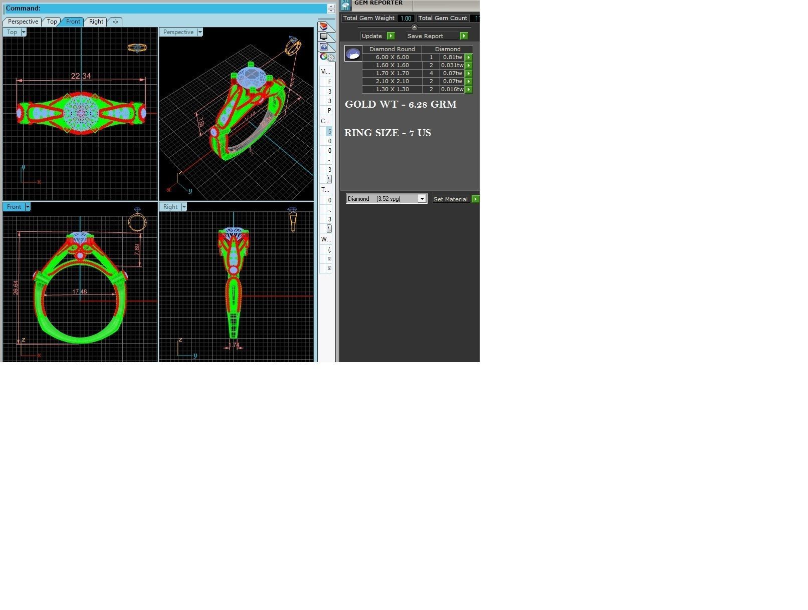 Solitaire wedding engagement ring with 360 view animation 3D print model_4
