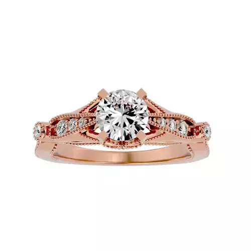 Solitaire wedding engagement ring with 360 view animation