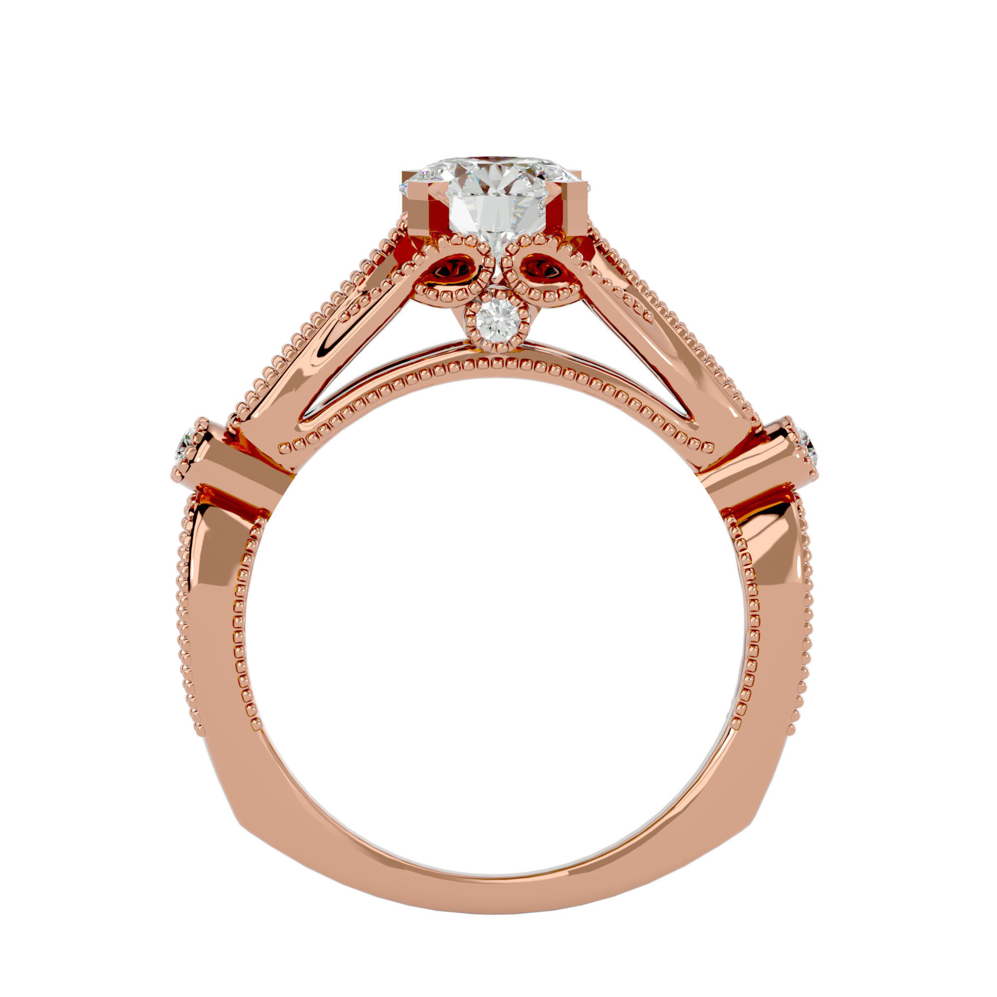 Solitaire wedding engagement ring with 360 view animation 3D print model_7