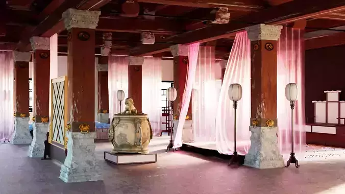 Blender indoor scene FBX