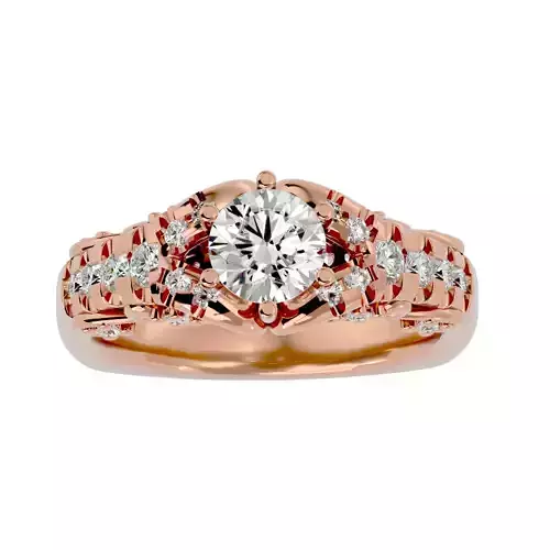 Solitaire wedding engagement ring with 360 view animation