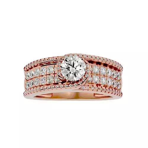 Solitaire wedding engagement ring with 360 view animation