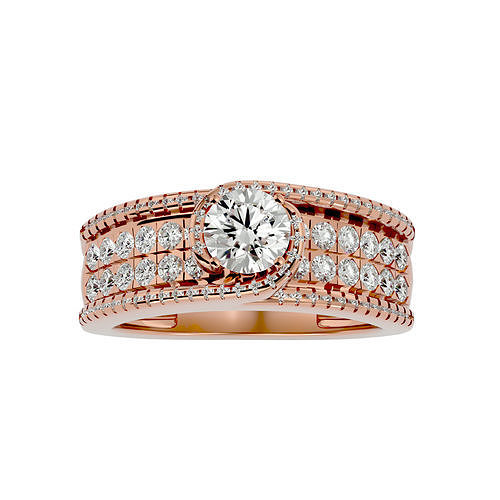 Solitaire wedding engagement ring with 360 view animation 3D print model