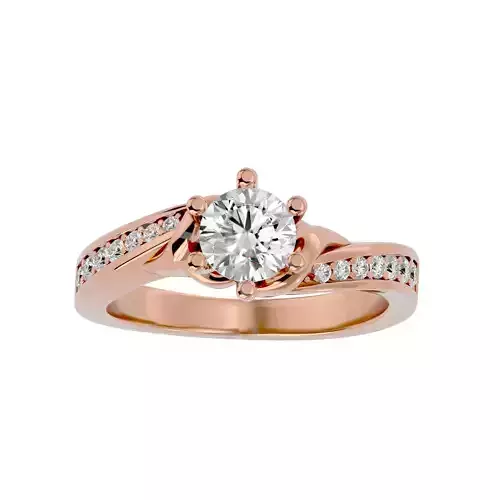 Solitaire wedding engagement ring with 360 view animation