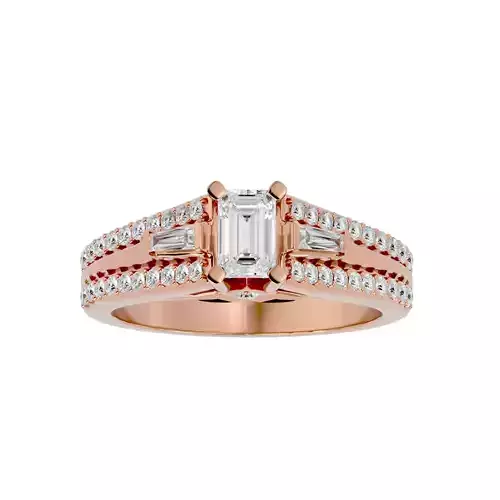 Solitaire wedding engagement ring with 360 view animation