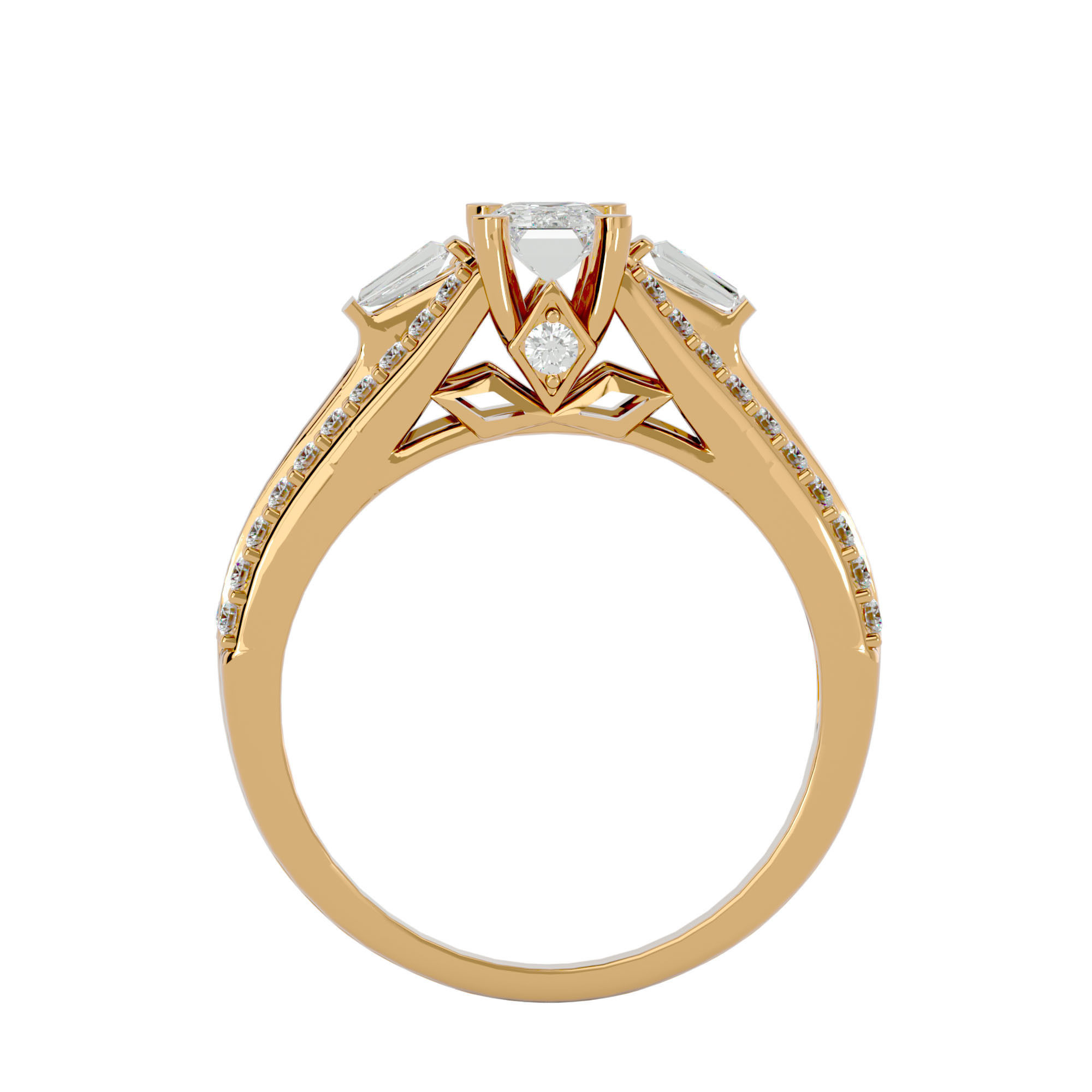 Solitaire wedding engagement ring with 360 view animation 3D print model_6