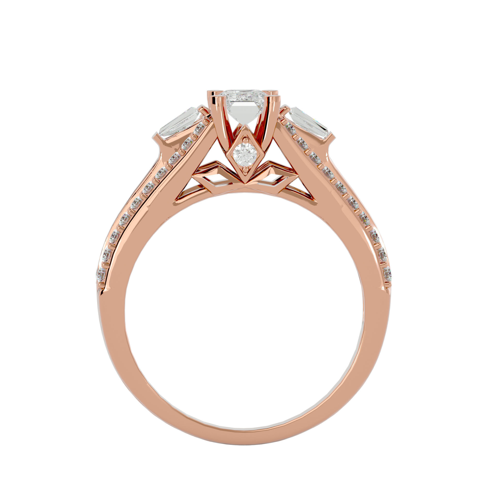 Solitaire wedding engagement ring with 360 view animation 3D print model_7