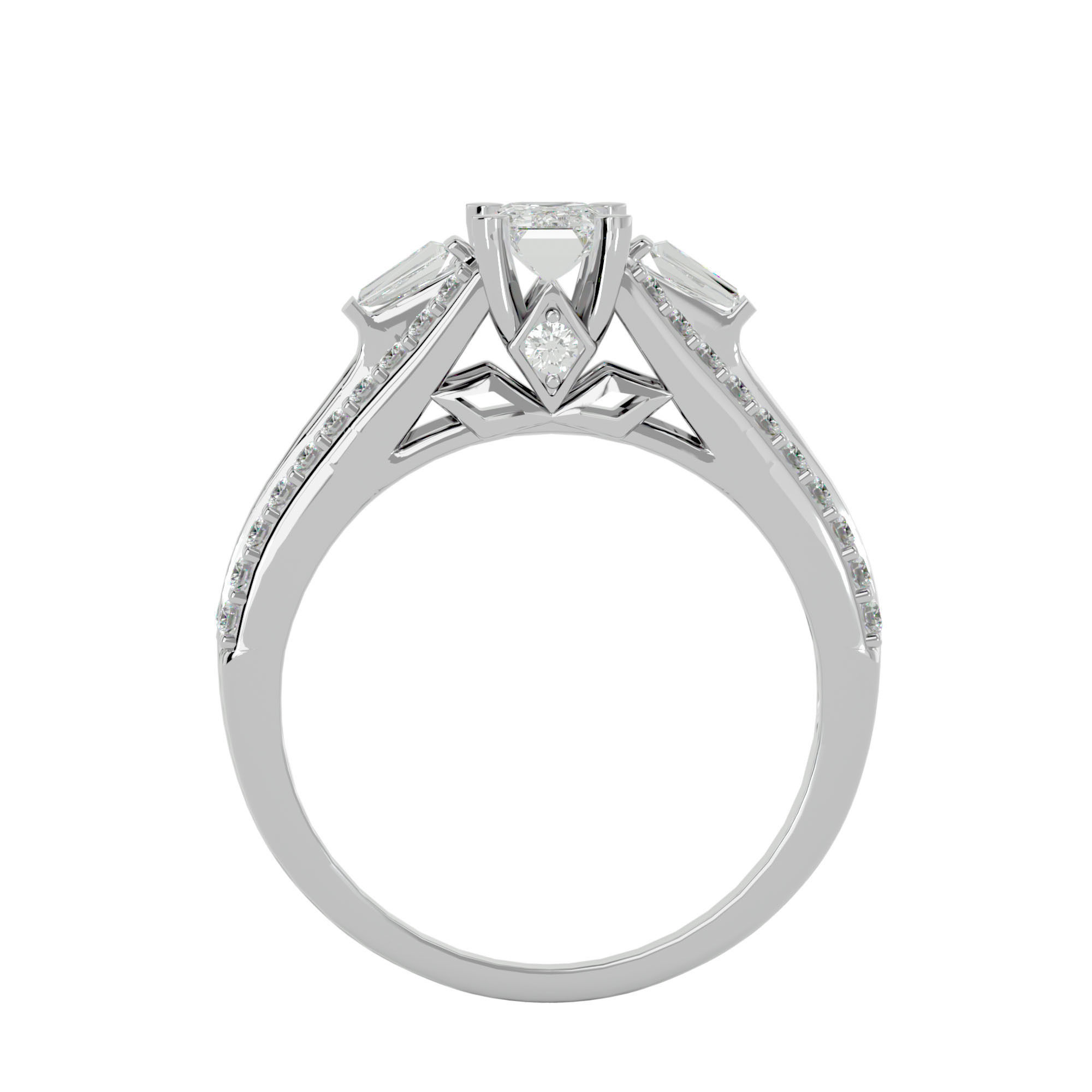 Solitaire wedding engagement ring with 360 view animation 3D print model_5