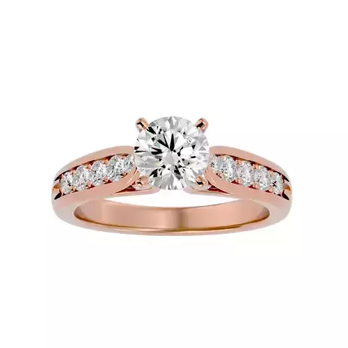 Solitaire wedding engagement ring with 360 view animation