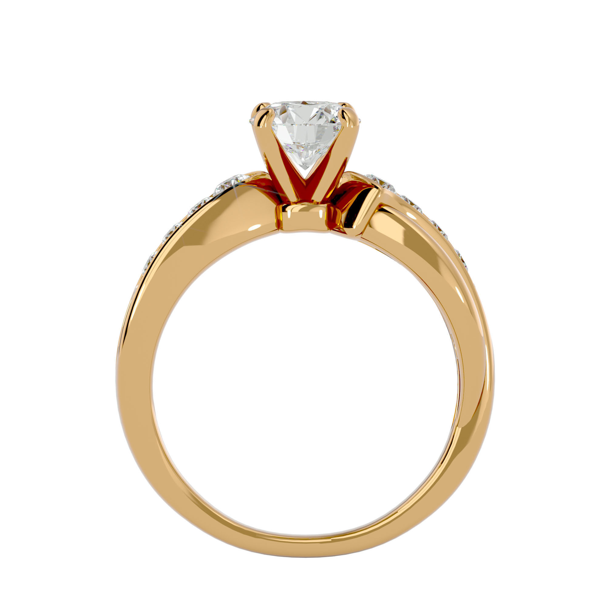 Solitaire wedding engagement ring with 360 view animation 3D print model_6