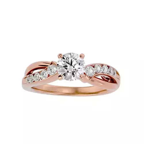 Solitaire wedding engagement ring with 360 view animation 3D print model