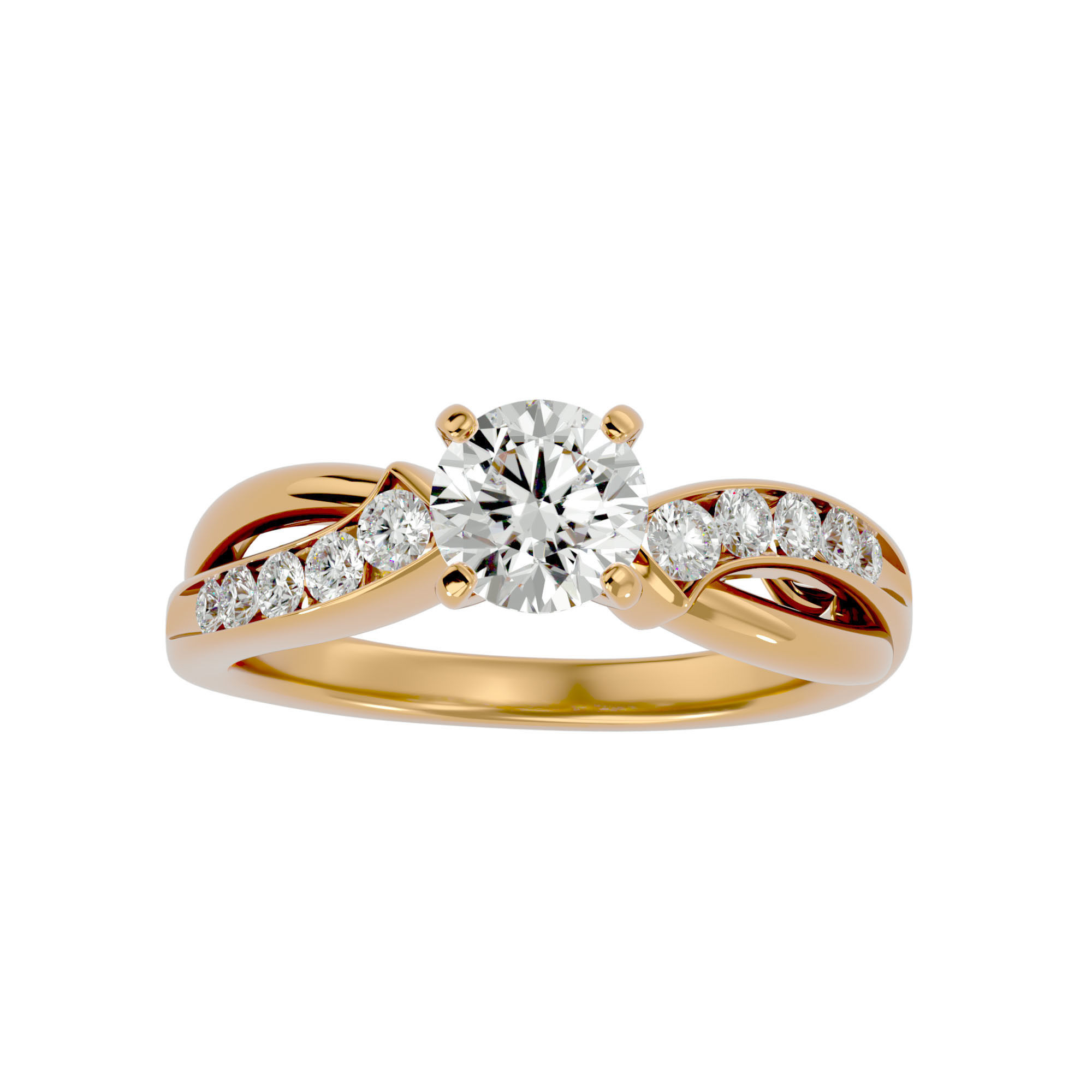 Solitaire wedding engagement ring with 360 view animation 3D print model_2