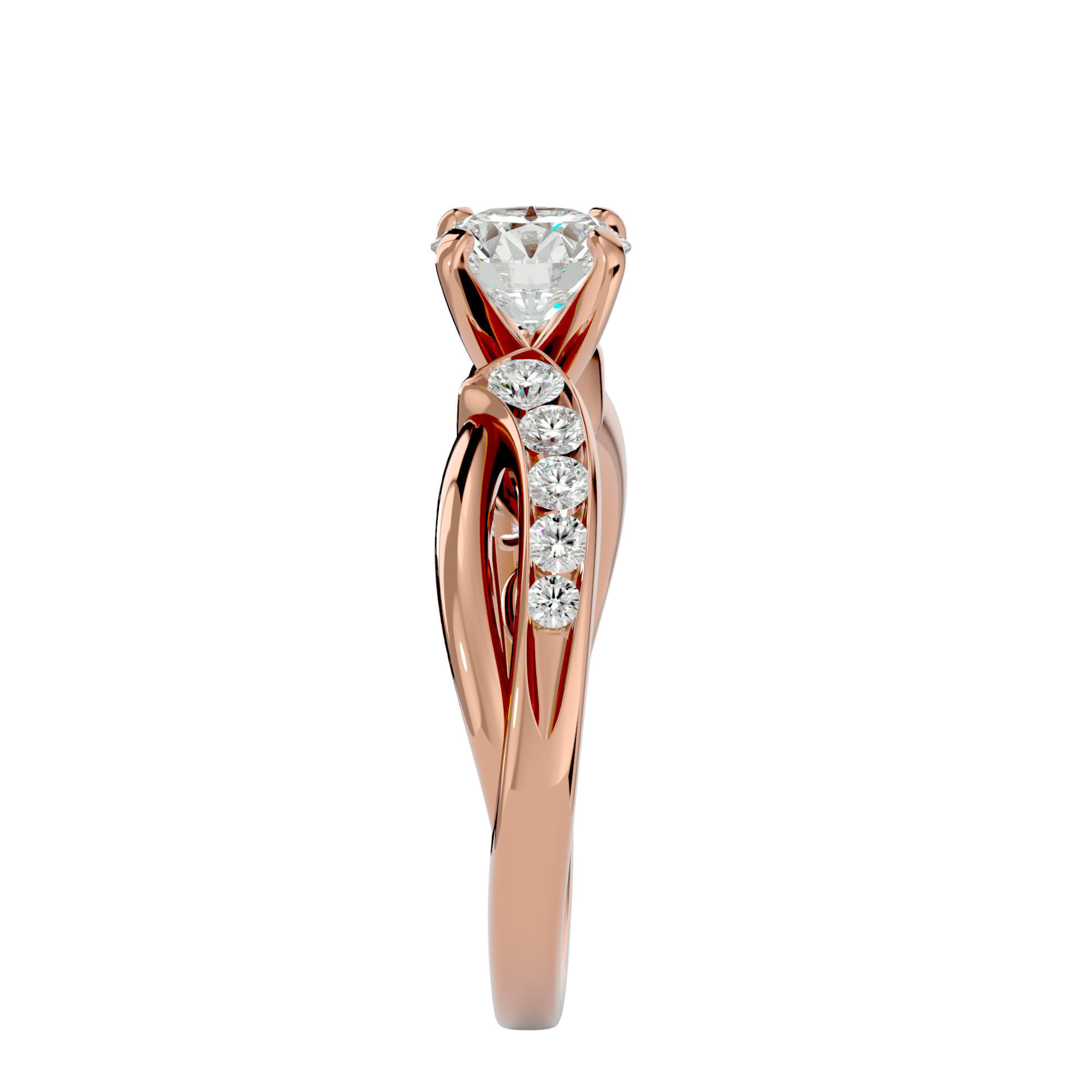 Solitaire wedding engagement ring with 360 view animation 3D print model_9