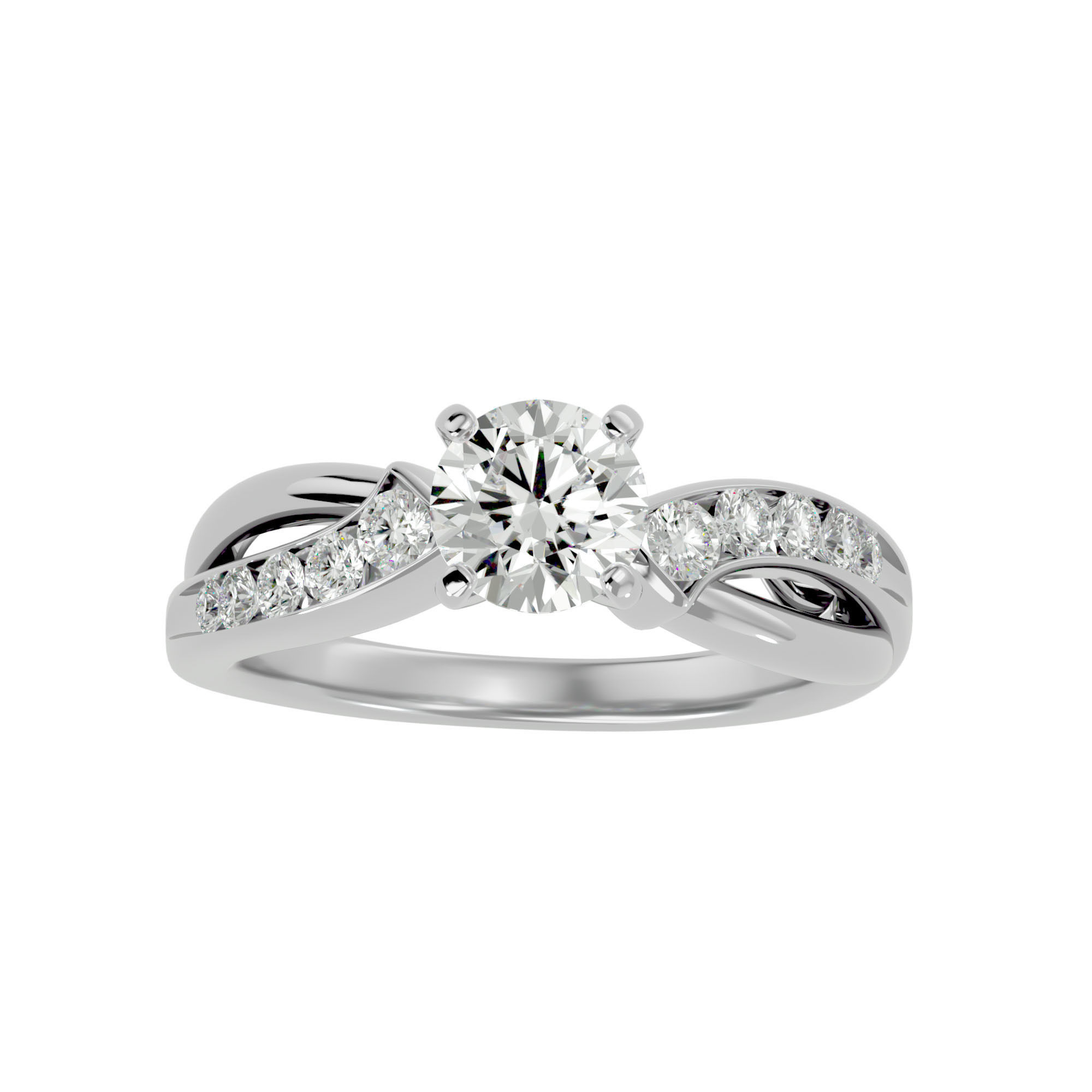 Solitaire wedding engagement ring with 360 view animation 3D print model_3