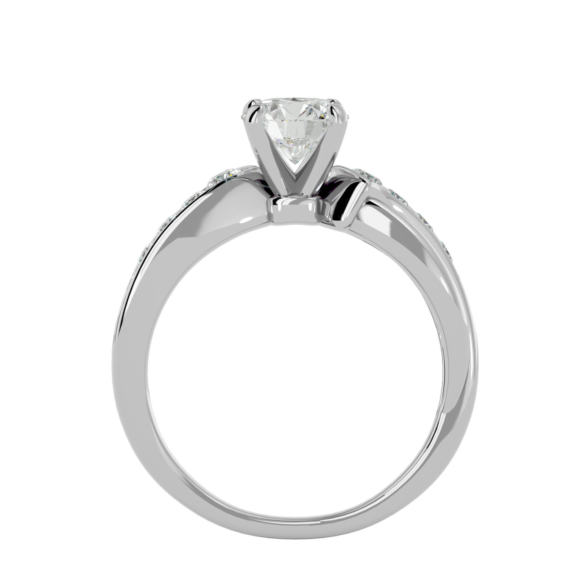 Solitaire wedding engagement ring with 360 view animation 3D print model_5
