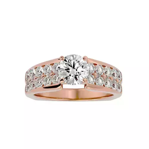 Solitaire wedding engagement ring with 360 view animation