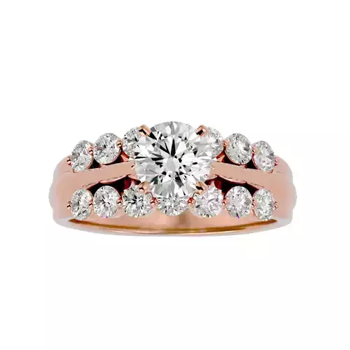 Solitaire wedding engagement ring with 360 view animation