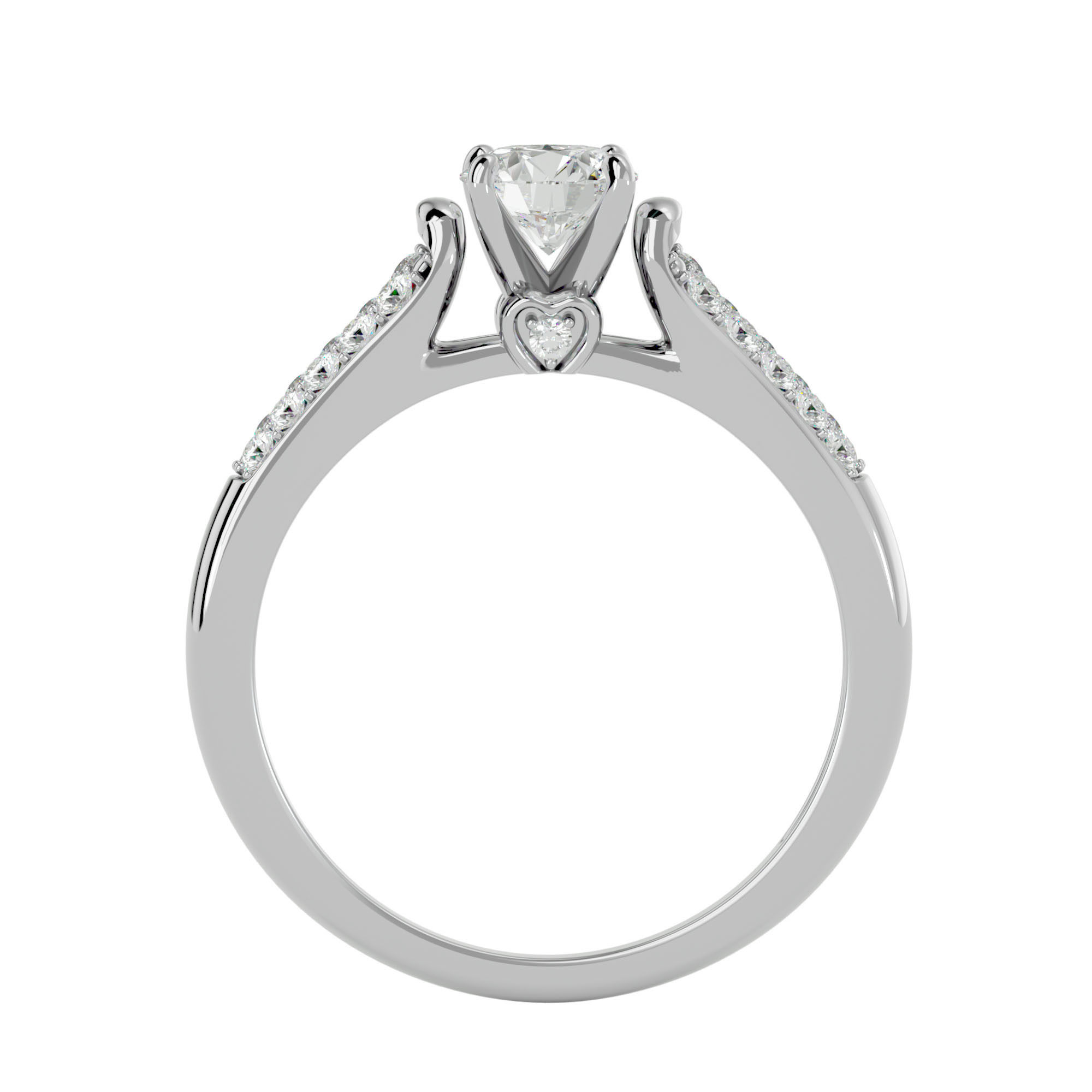 Solitaire wedding engagement ring with 360 view animation 3D print model_4