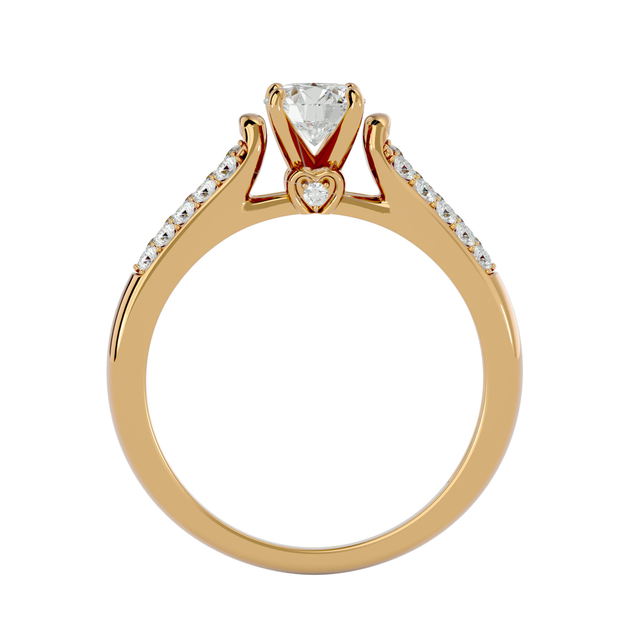 Solitaire wedding engagement ring with 360 view animation 3D print model_6