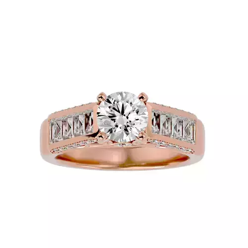 Solitaire wedding engagement ring with 360 view animation