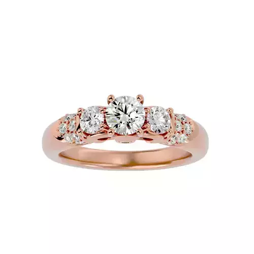 Solitaire wedding engagement ring with 360 view animation