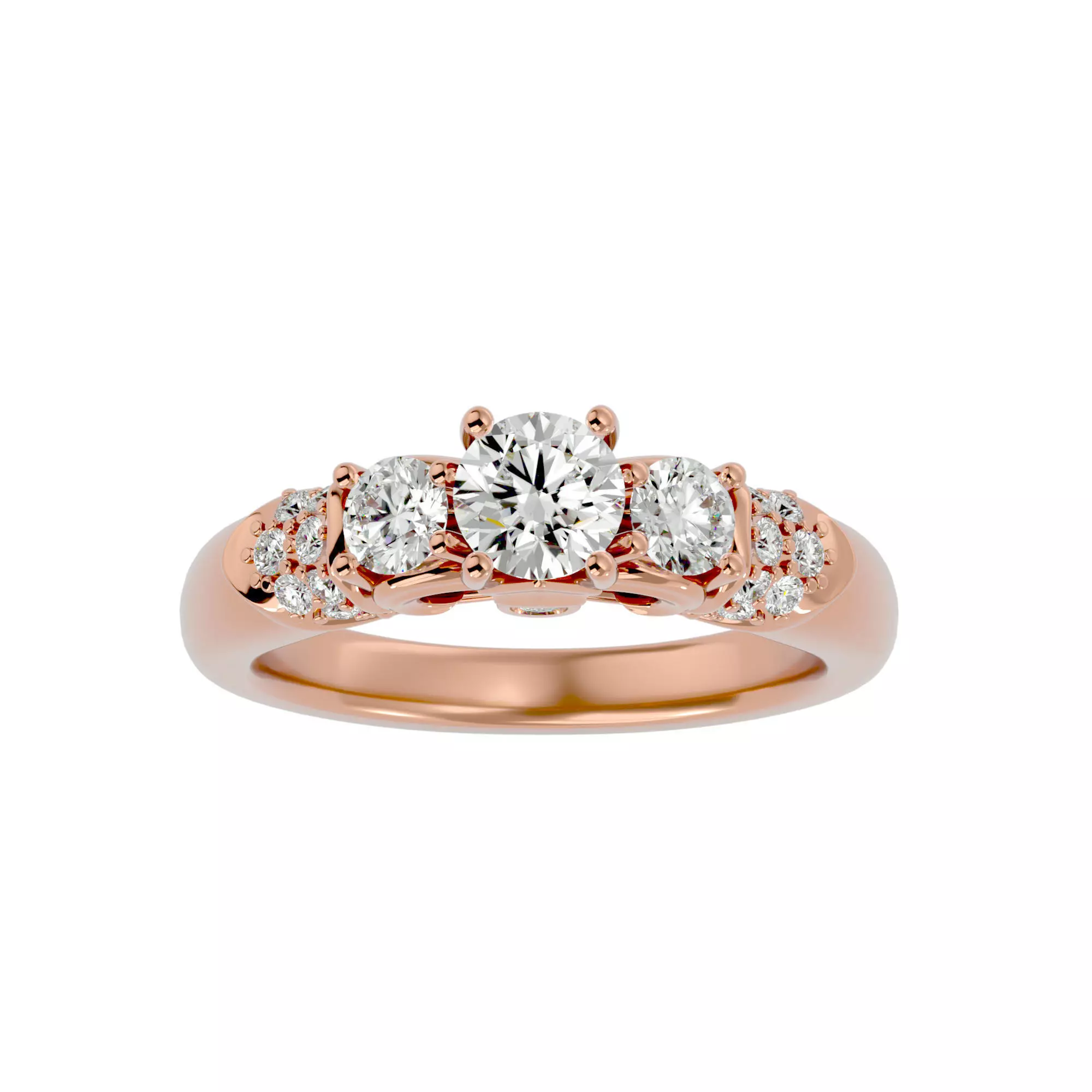 Solitaire wedding engagement ring with 360 view animation 3D print model_0