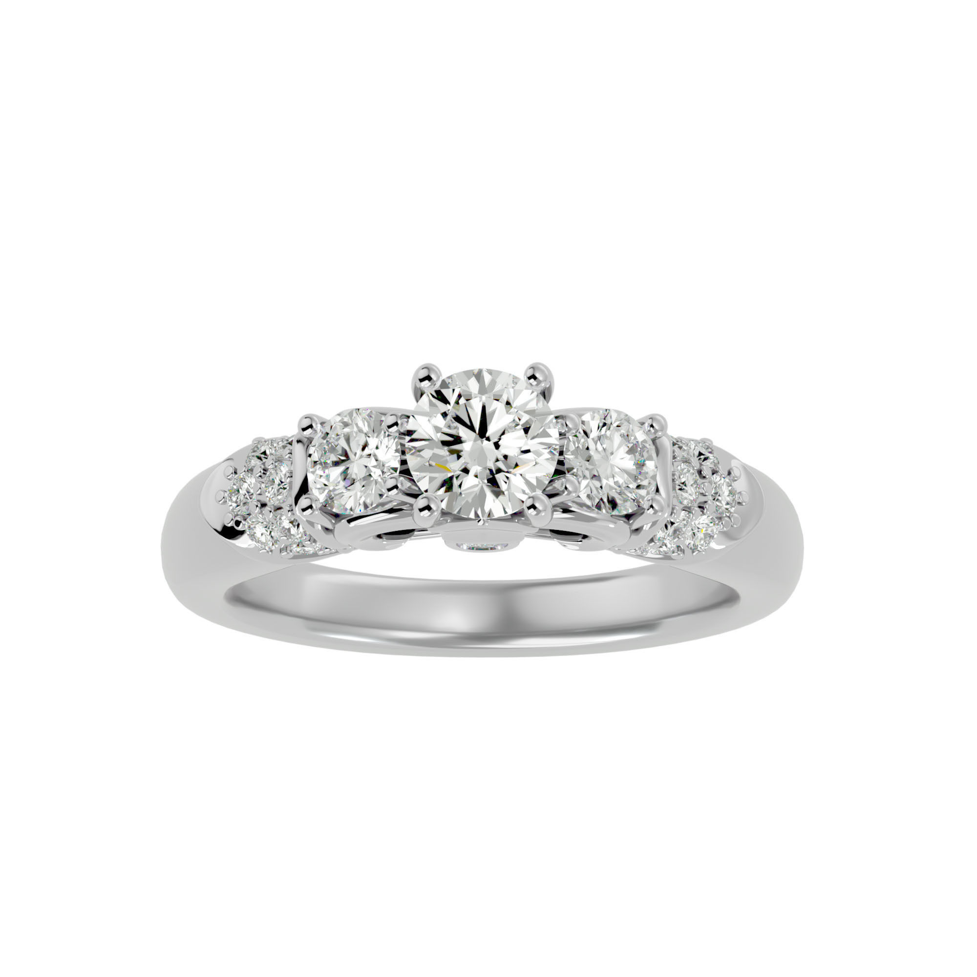 Solitaire wedding engagement ring with 360 view animation 3D print model_3